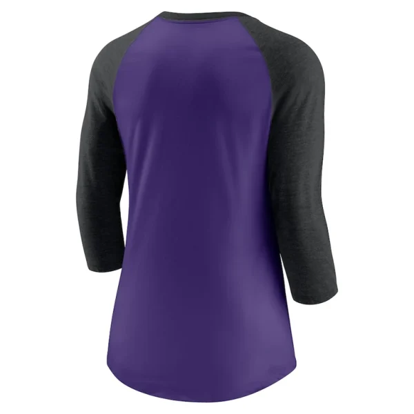 Colorado rockies nike womens next up tri blend raglan 34 sleeve t shirt Purpleblack M