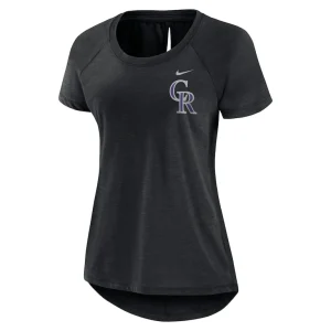Colorado rockies nike womens summer breeze raglan fashion t shirt Heather black S