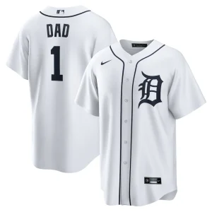 Detroit tigers nike 1 dad home replica jersey White