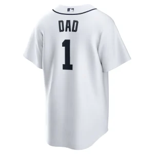 Detroit tigers nike 1 dad home replica jersey White L