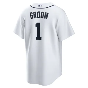 Detroit tigers nike 1 groom home replica jersey White L