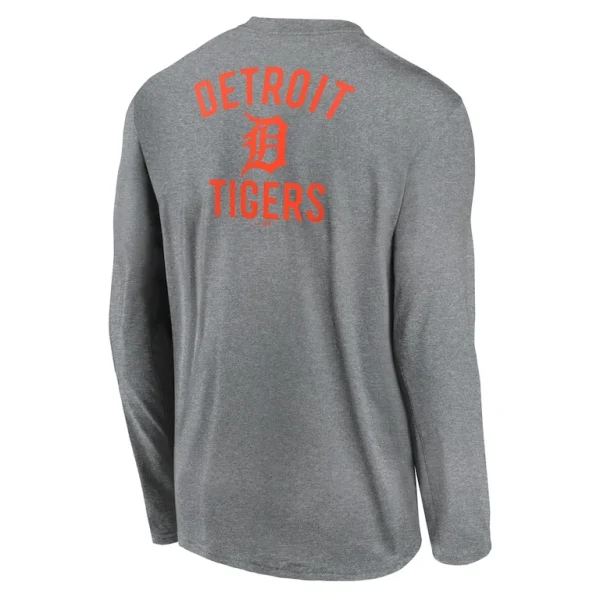 Detroit tigers nike 2 hit legend performance long sleeve t shirt Heather charcoal L