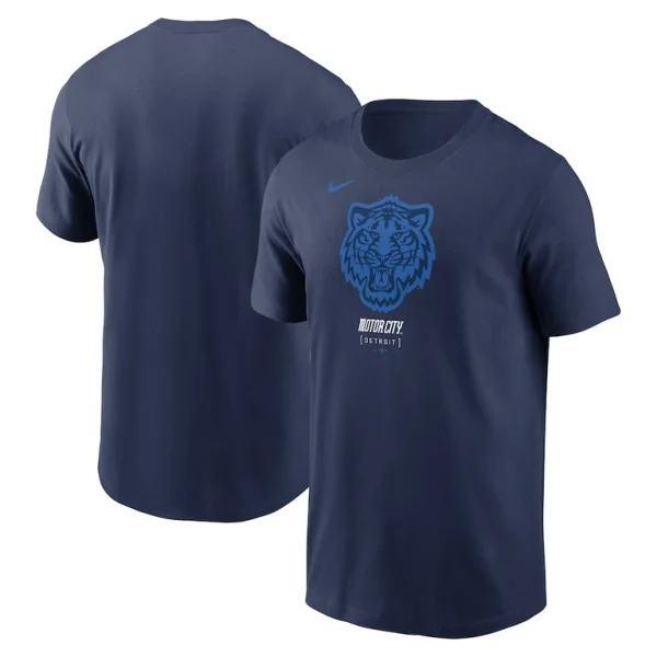 Detroit tigers nike 2024 city connect large logo t shirt Navy