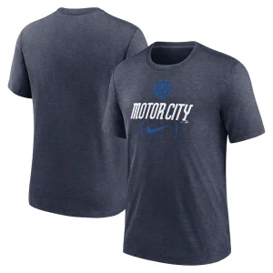 Detroit tigers nike 2024 city connect tri blend t shirt Navy