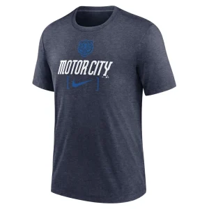 Detroit tigers nike 2024 city connect tri blend t shirt Navy M