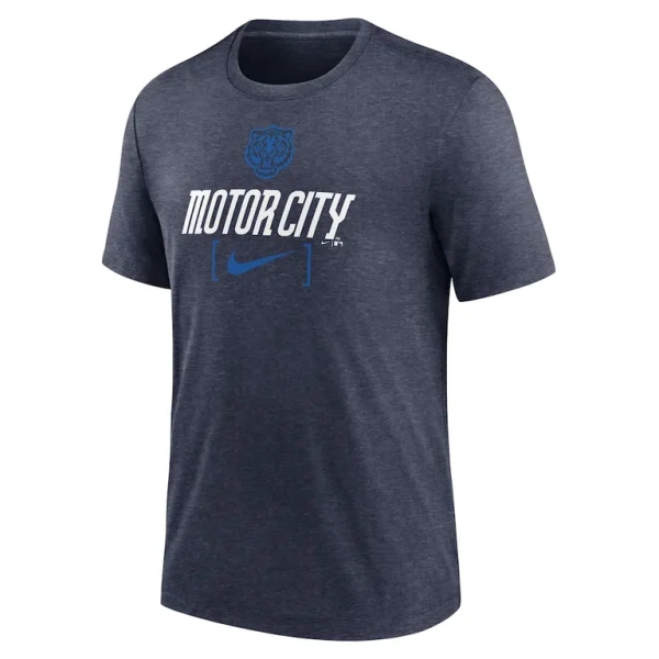 Detroit tigers nike 2024 city connect tri blend t shirt Navy M