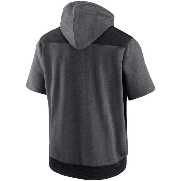 Detroit tigers nike authentic collection dry flux performance quarter zip short sleeve hoodie Heathered charcoalblack L