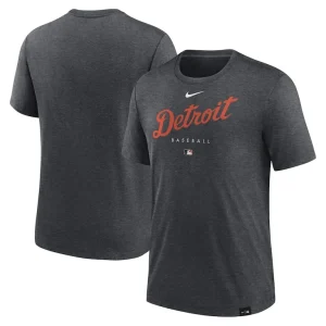 Detroit tigers nike authentic collection early work tri blend performance t shirt Heather charcoal