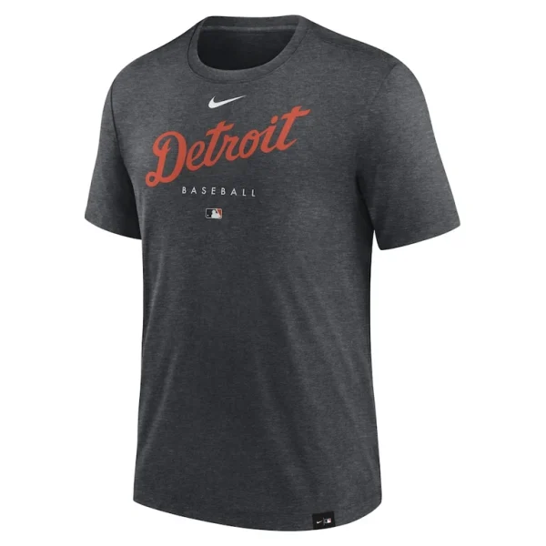 Detroit tigers nike authentic collection early work tri blend performance t shirt Heather charcoal M