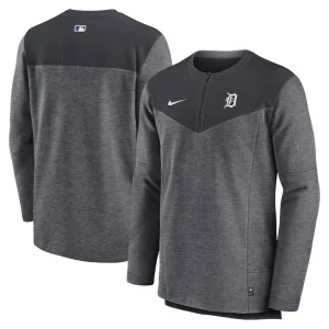 Detroit tigers nike authentic collection game time performance half zip top Navy