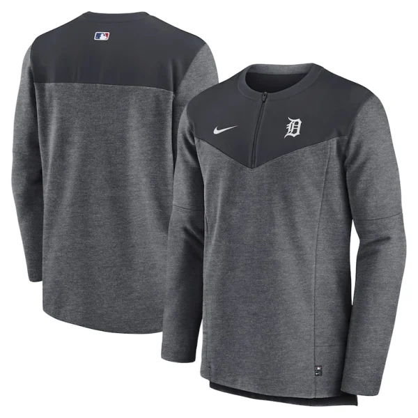 Detroit tigers nike authentic collection game time performance half zip top Navy