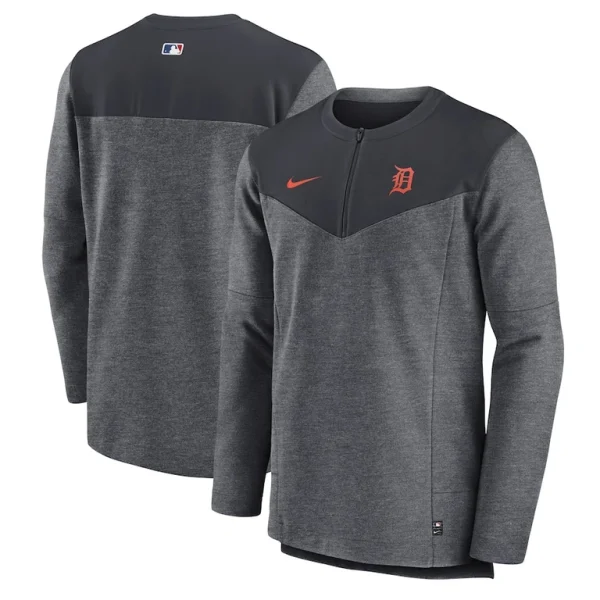 Detroit tigers nike authentic collection game time performance half zip top Navy