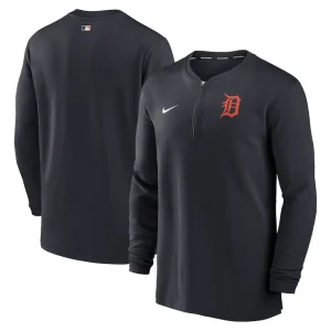 Detroit tigers nike authentic collection game time performance quarter zip top Navy