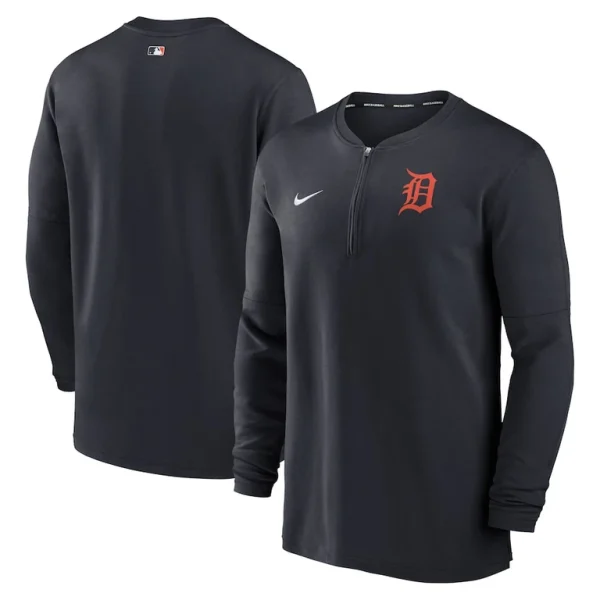 Detroit tigers nike authentic collection game time performance quarter zip top Navy