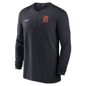 Detroit tigers nike authentic collection game time performance quarter zip top Navy M