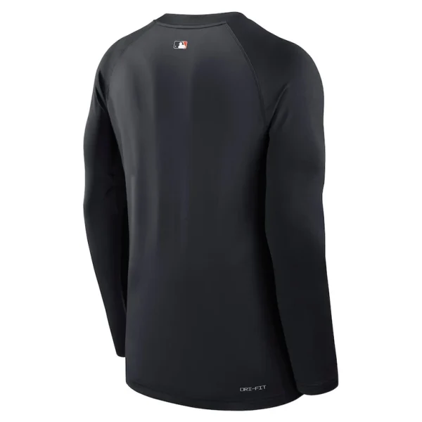 Detroit tigers nike authentic collection game time raglan performance long sleeve t shirt Navy L