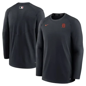 Detroit tigers nike authentic collection logo performance long sleeve t shirt Navy