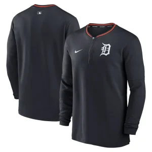 Detroit tigers nike authentic collection performance half zip top Navy