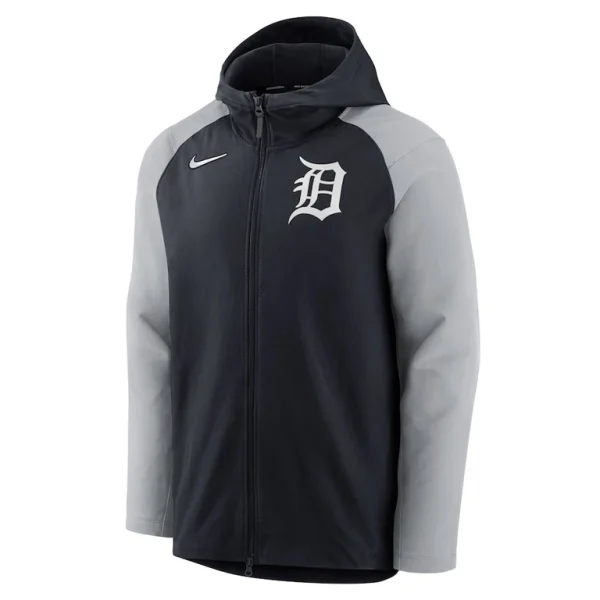 Detroit tigers nike authentic collection performance raglan full zip hoodie Navygray M