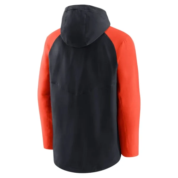 Detroit tigers nike authentic collection performance raglan full zip hoodie Navyorange L