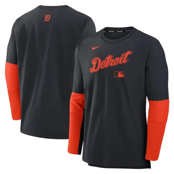 Detroit tigers nike authentic collection player lightweight performance long sleeve top Navyorange