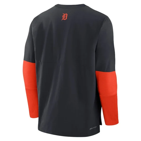 Detroit tigers nike authentic collection player lightweight performance long sleeve top Navyorange L