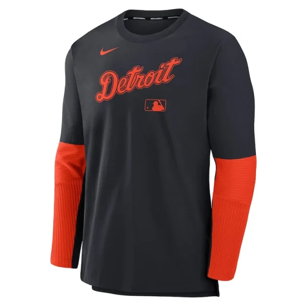 Detroit tigers nike authentic collection player lightweight performance long sleeve top Navyorange M