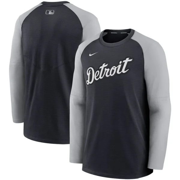 Detroit tigers nike authentic collection pregame performance raglan pullover sweatshirt Navygray