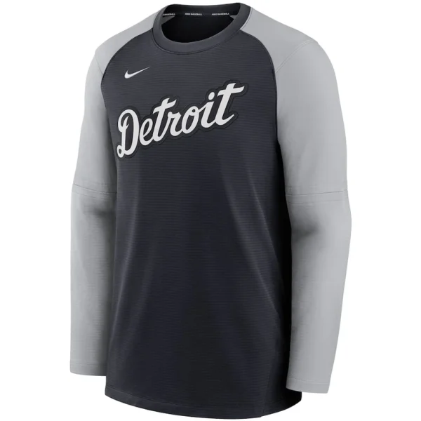 Detroit tigers nike authentic collection pregame performance raglan pullover sweatshirt Navygray M