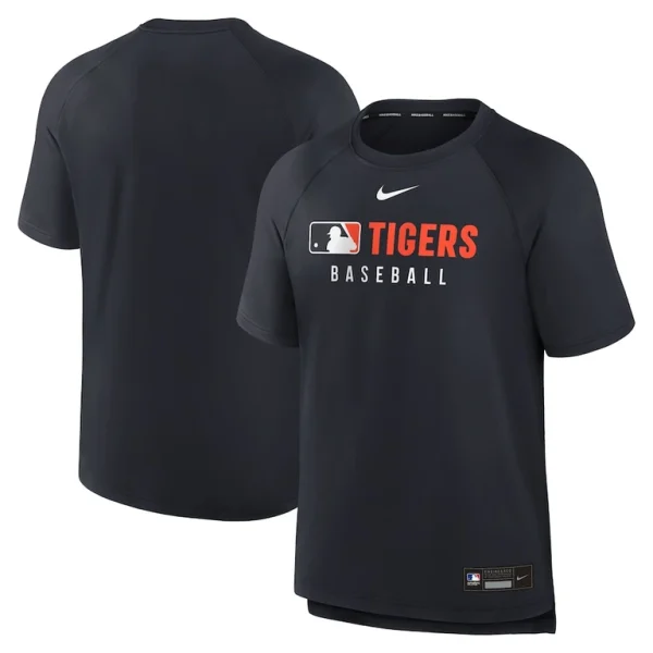 Detroit tigers nike authentic collection pregame raglan performance t shirt Navy