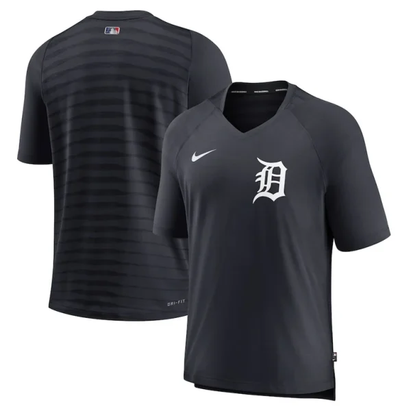 Detroit tigers nike authentic collection pregame raglan performance v neck t shirt Navy