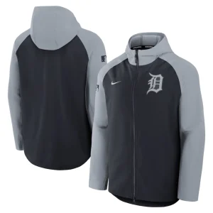 Detroit tigers nike authentic collection raglan performance full zip jacket Navygray