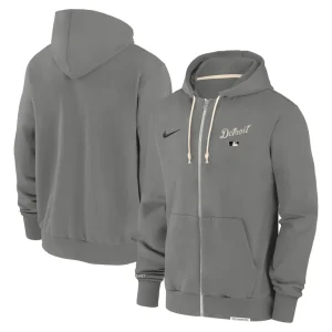 Detroit tigers nike authentic collection travel performance full zip hoodie Charcoal