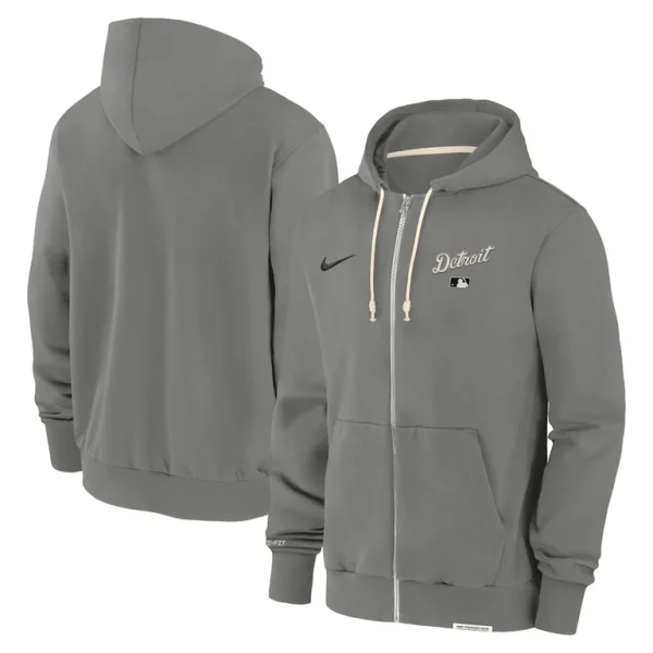 Detroit tigers nike authentic collection travel performance full zip hoodie Charcoal