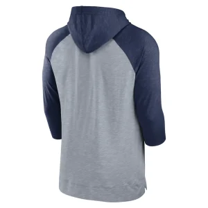 Detroit tigers nike baseball raglan 34 sleeve pullover hoodie Heather grayheather navy L
