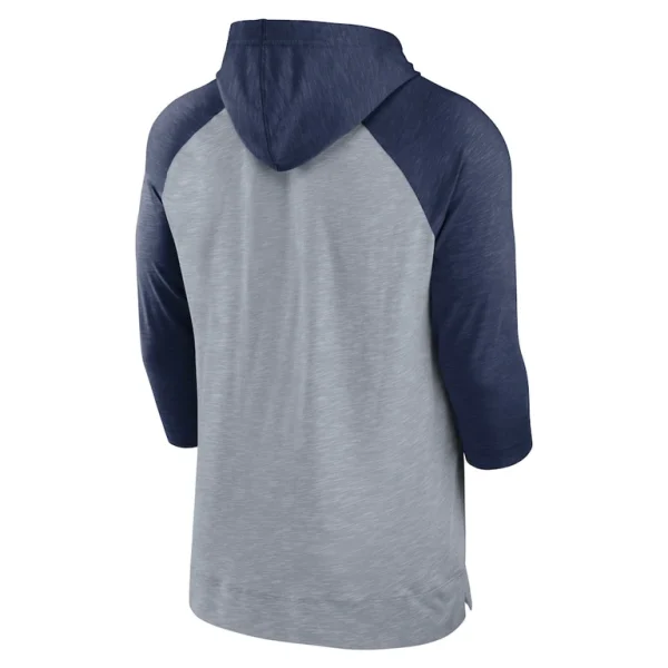 Detroit tigers nike baseball raglan 34 sleeve pullover hoodie Heather grayheather navy L