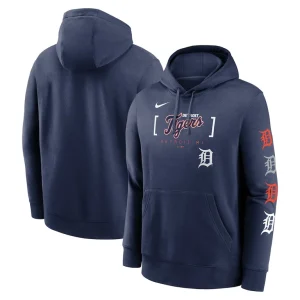Detroit tigers nike club stack pullover hoodie Navy