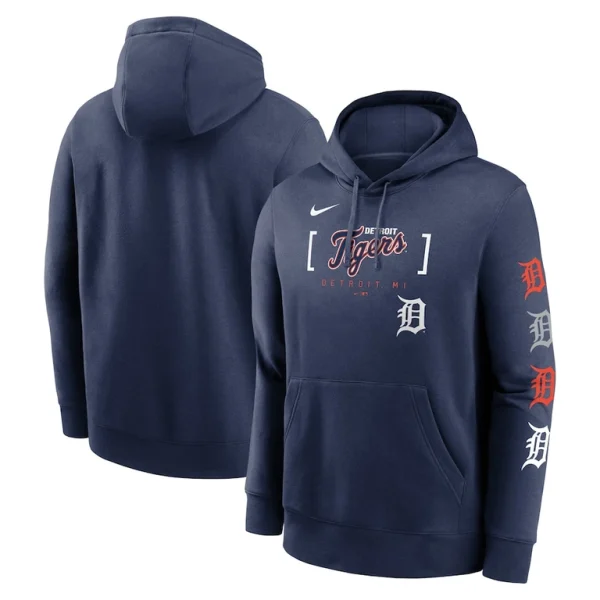 Detroit tigers nike club stack pullover hoodie Navy