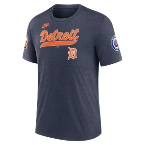 Detroit tigers nike cooperstown collection eras tri blend t shirt Heather navy M