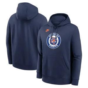 Detroit tigers nike cooperstown collection logo club pullover hoodie Navy