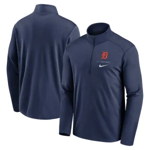 Detroit tigers nike franchise logo pacer performance half zip top Navy