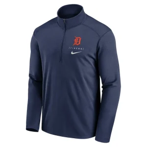 Detroit tigers nike franchise logo pacer performance half zip top Navy M