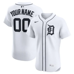 Detroit tigers nike home elite custom jersey White