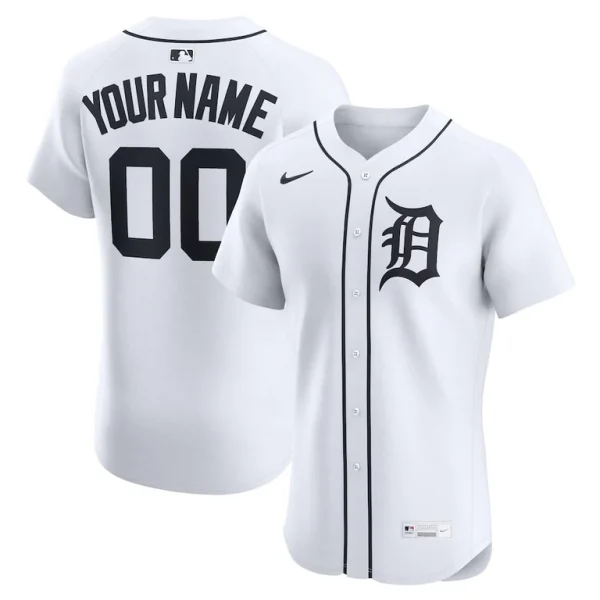 Detroit tigers nike home elite custom jersey White