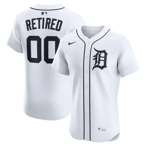 Detroit tigers nike home elite pick a player retired roster jersey White