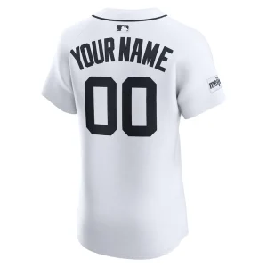 Detroit tigers nike home elite sponsor patch custom jersey White 48