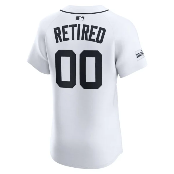 Detroit tigers nike home elite sponsor patch pick a player retired roster jersey White 48
