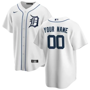 Detroit tigers nike home replica custom jersey White