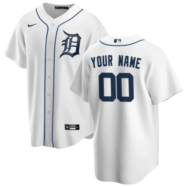 Detroit tigers nike home replica custom jersey White
