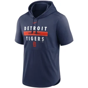 Detroit tigers nike home team short sleeve hoodie top Navy M
